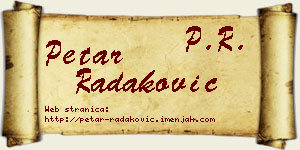 Petar Radaković vizit kartica
